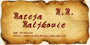Mateja Maljković vizit kartica